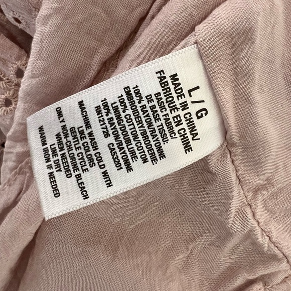 Aeropostale mauve blush eyelet top cropped Size L Girly flounce lilac pink - Picture 7 of 8